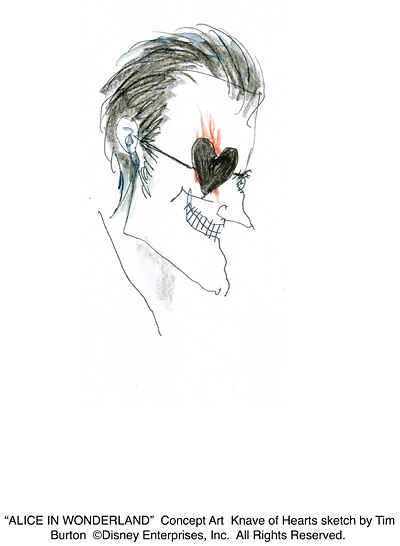 Knave Head, Sketch by Tim Burton